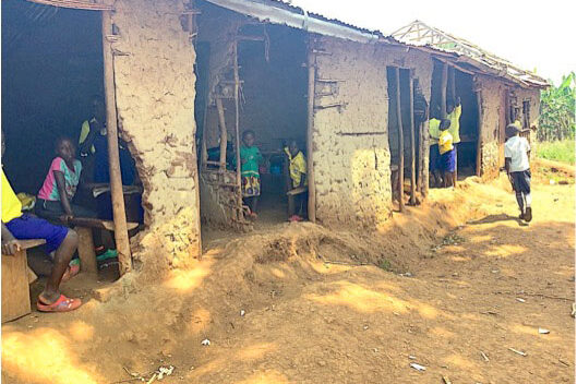 Mud and wattle classrooms